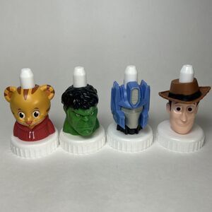 Set Of 4 Good 2 Grow Spouts Topper Daniel Tiger Hulk Transformer Woody